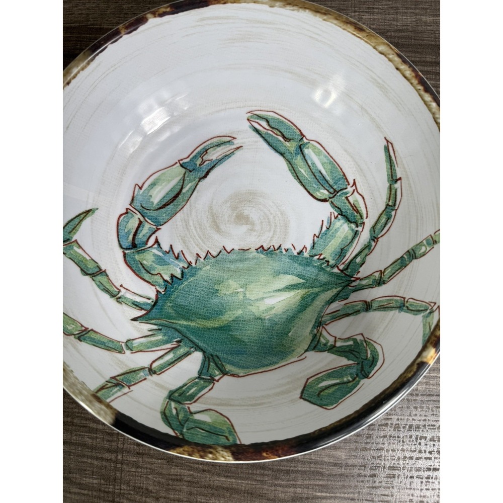 Tommy Bahama Teal CRABS Melamine Single Bowl